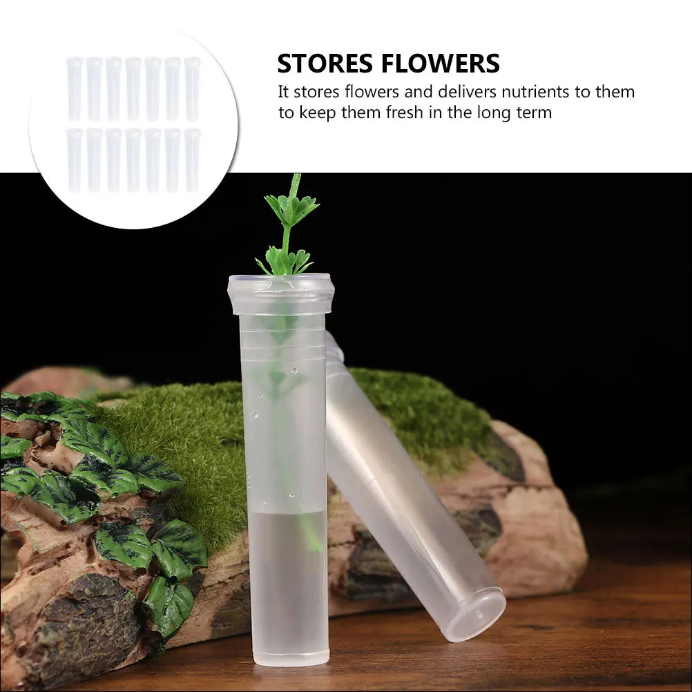 

20pcs Flower Nutrition Tube Premium Plastic Floral Water Tubes Leak Free For Fresh Keeping Flower Preservation Growing Tube For
