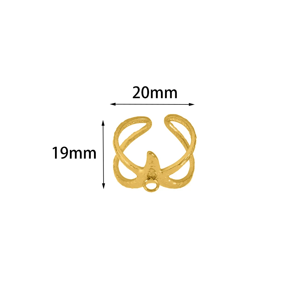 5Pcs Stainless Steel Chunky Wide Rings for DIY Jewelry Making