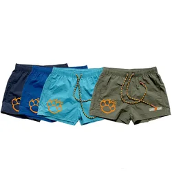 Shorts masculinos grandes com garra de pata de urso, boxers de praia, roupa íntima curta, secagem rápida, azul/marinho/azul celeste/verde exército m l xl xxl