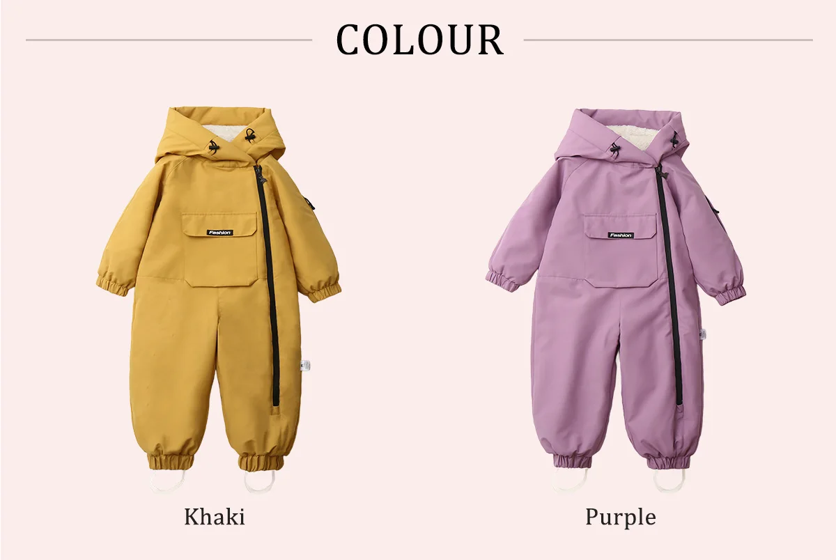 Ircomll Kinder Winter Warme Daunenjacke Sportbekleidung Kleinkind Schnee Overall Junge Mädchen Kleinkind Kleidung Ski Schneeanzug Kapuzenmantel – Detail 5