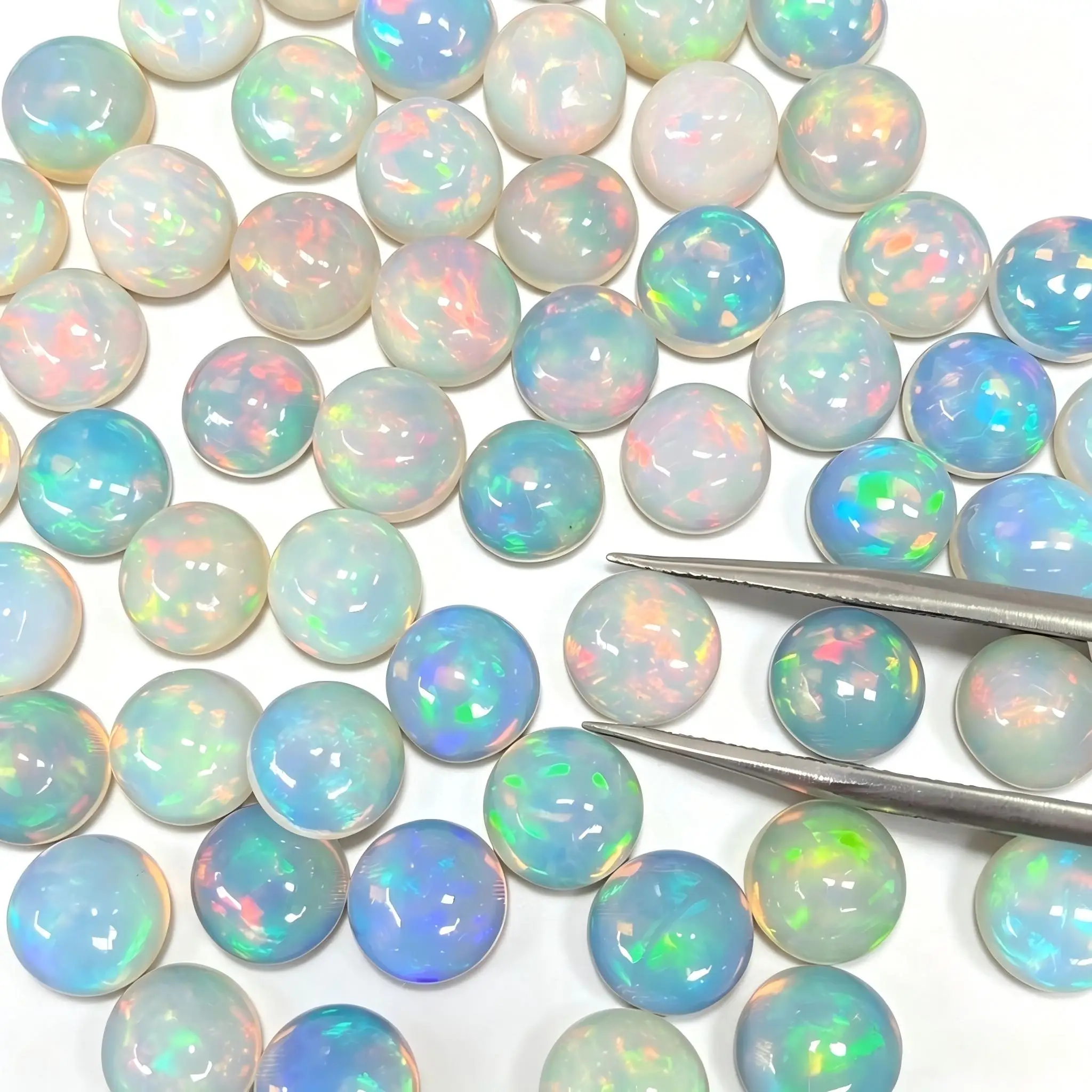 Factory Wholesale 100% Real Natural Round Cabochon Opal Half-Round Flat Back Gemstone Loose Gems Diy Material for Jewelry