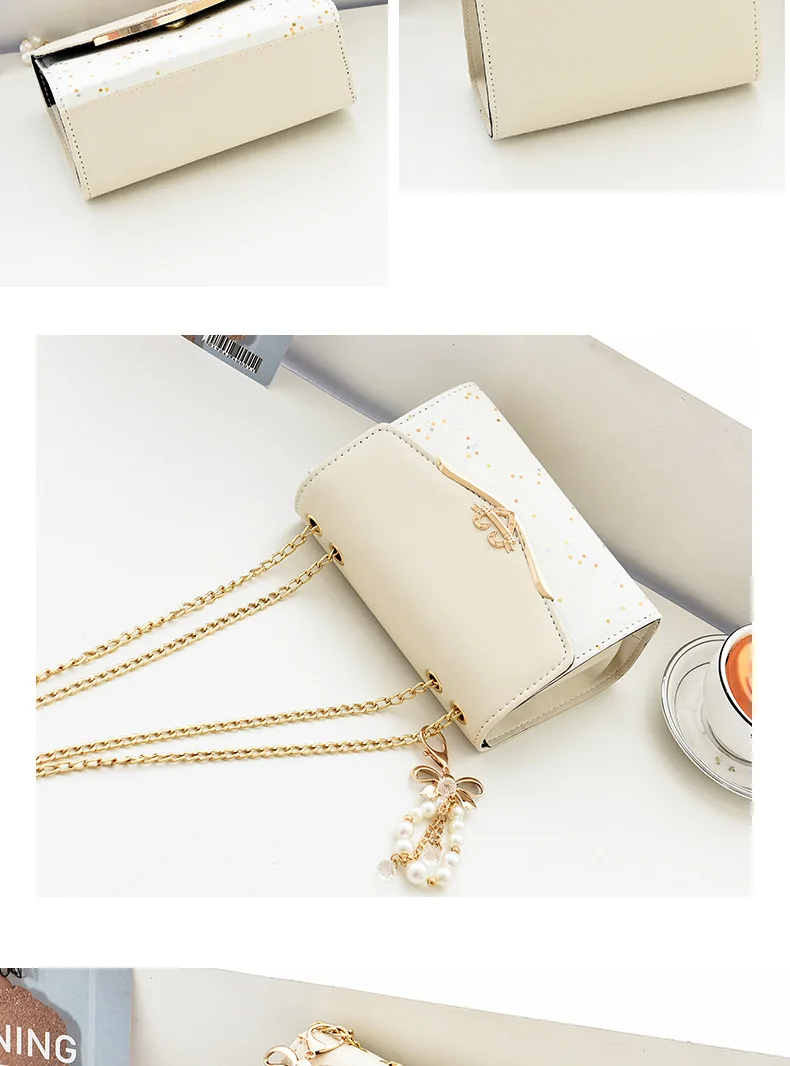Hochwertige Handtasche aus PU-Leder, Damenhandtasche, einfarbige Umhängetasche, Damen-Messenger-Tasche, kleine Tragetasche für Damen und Mädchen. – Detail 10