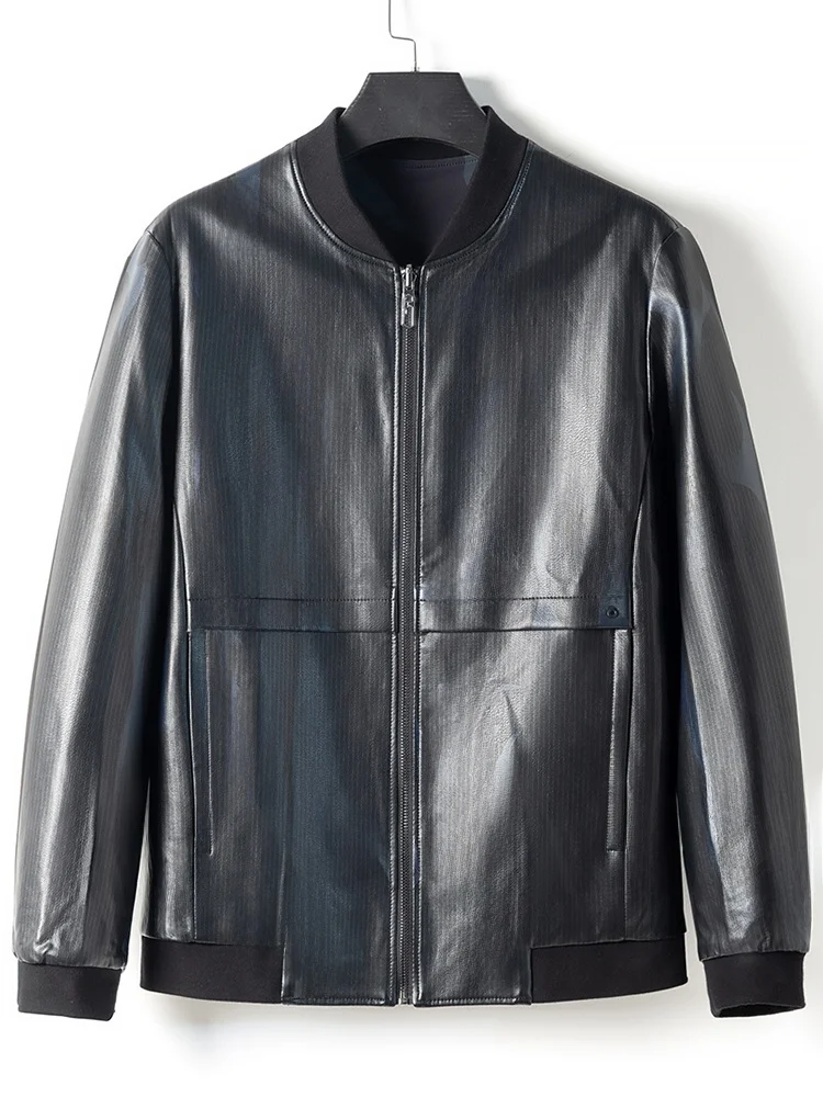 

Двусторонняя модная мотоциклетная куртка мужская, приталенный крой, весна-осень, городской повседневный стиль, 50% полиэфирное волокно, на молнии