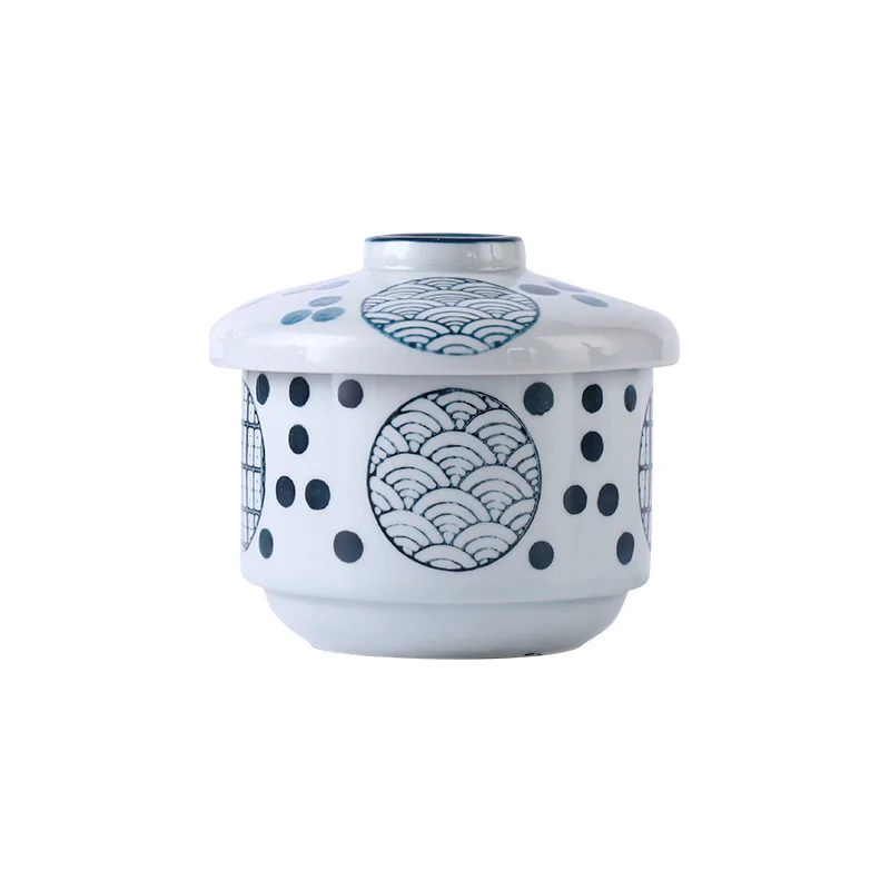 1 Piece Small Vintage Ceramic Stew Pot With Lid Bowl Dessert Steamed Egg Soup Bowl Creative Household Restaurant Stew Pot