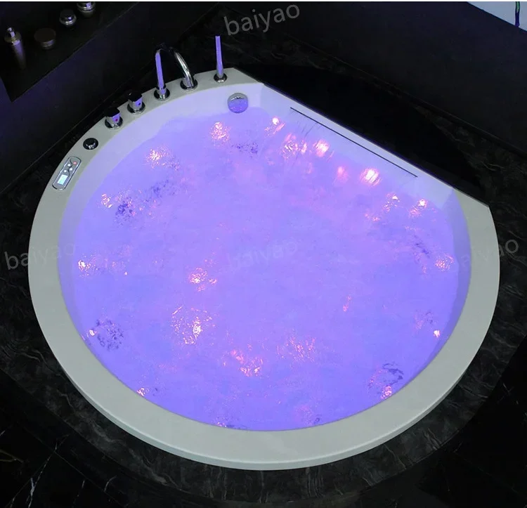 

Drop In Round Jakuzzy Indoor Spa Massage 2 Person With Balboa Whirlpool Waterfall Jacuzzier For Villa