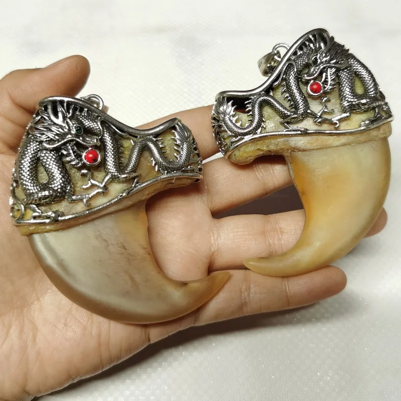 

Carved cow bone and horn hooks for handpieces, polished and inlaid, DIY jewelry accessories