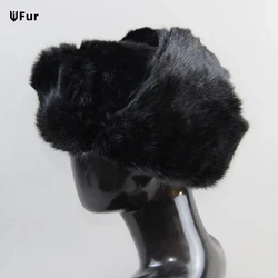 Thermal Bomber Hats Men Women Fashion Mens Womens Winter Warm Soft Real Rabbit Fur Hat Trapper Earflap Ski Cap Ushanka Wholesale