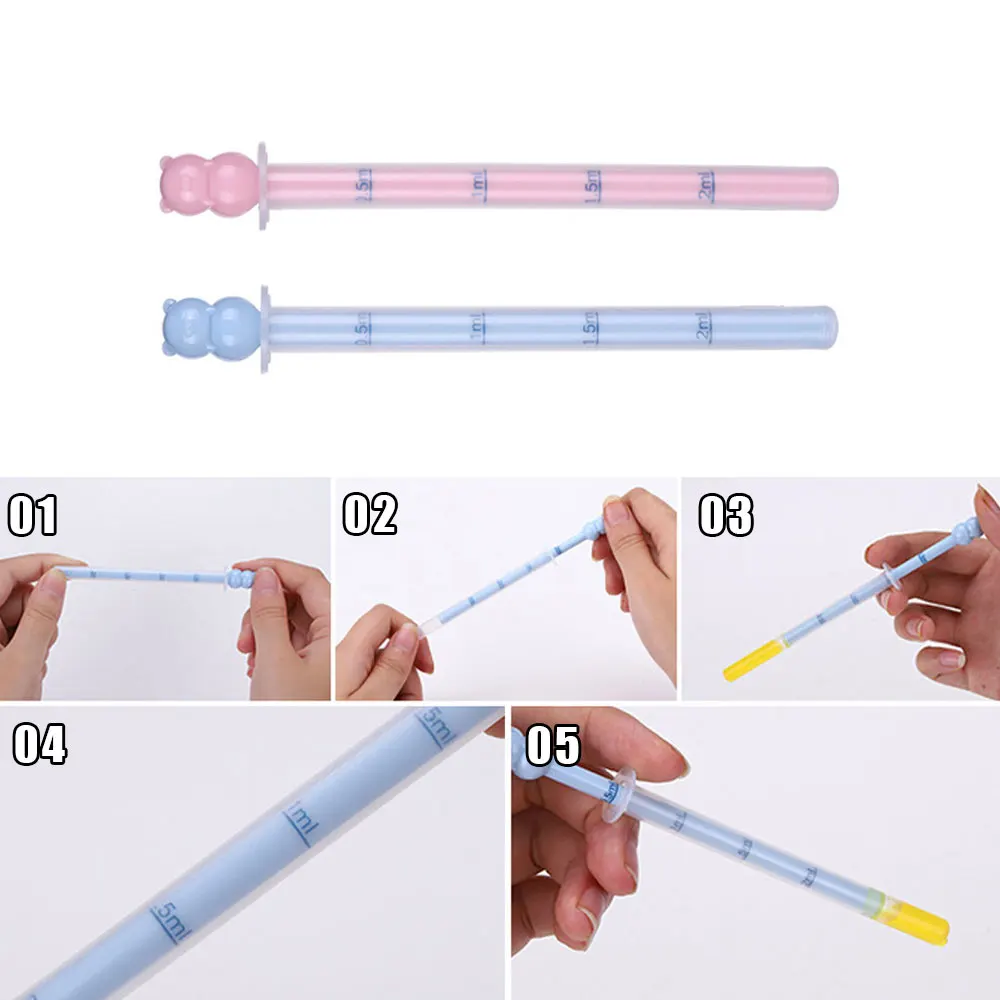 1-10PCS Children Medicines Device Baby Squeeze Drug Feeder with Scale Anti Choking Syringe Type Newborn Safe Medicine Dispenser