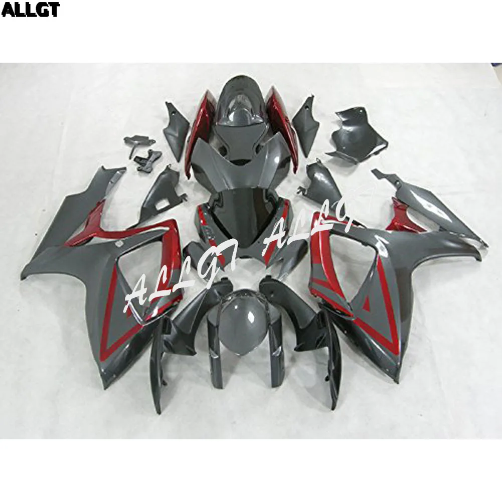 Injection Mold - Red Grey Plastic Fairing Kits Fit for Suzuki GSX-R750 GSX-R600 K6 2006 2007 GSXR 600 750 K6 06 07