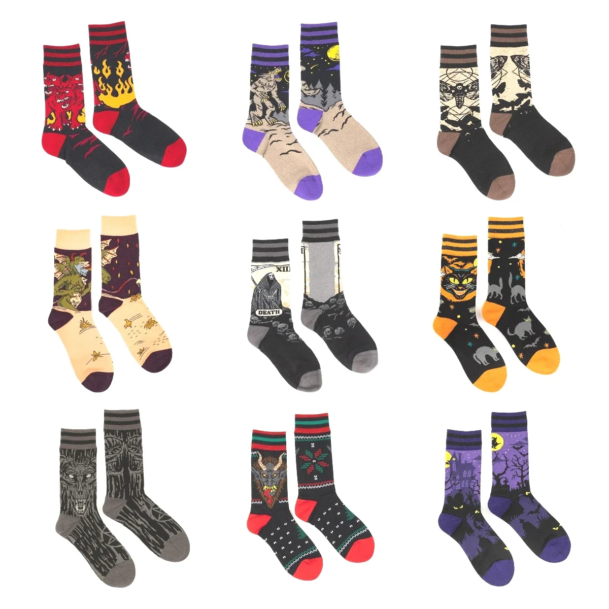 

Gothic Vintage Irregular AB Style Unisex Crew Socks Couple Women Men Cotton Street Fashion Creative Stockings Socks Gifts Bulk