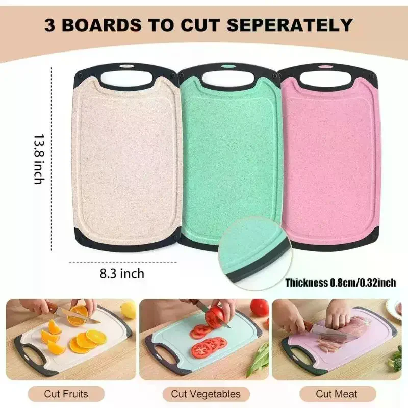 1PCS Kitchen Household Imitation Marble Can Hang Non-slip Classification Vegetables Meat Fruit Multi-functional Cutting Board