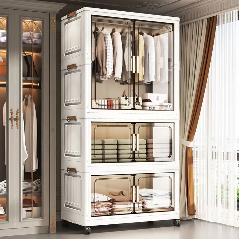 Foldable Rolling Storage Cabinet Multiple Layers for Snacks Clothes Toys Home Organization Kitchen Bedroom Closet Organizer