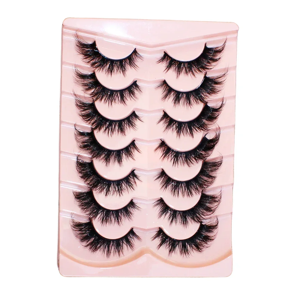 Extensions de faux cils œil de chat, cils ailés, look naturel, maquillage moelleux, fête, rendez-vous, maquillage de scène, 7 paires