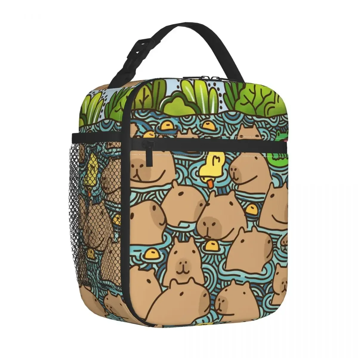 A Pond Full Of Capybara Insulated Lunch Bag for Women Leakproof Thermal Cooler Bento Box Kids School Children