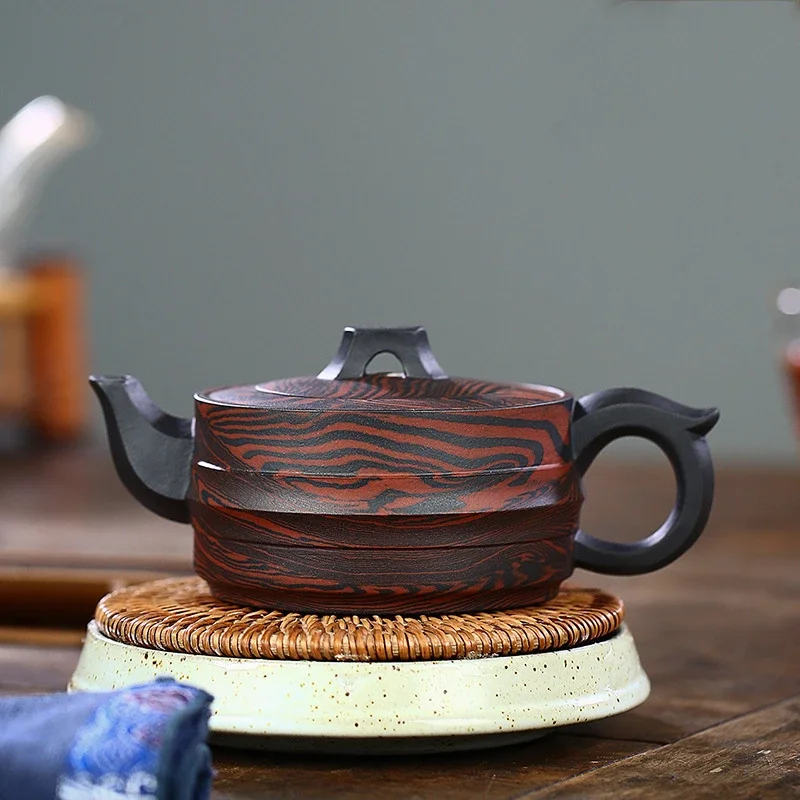 Loiesag 260ml Yixing Purple Clay Teapots Raw Ore Stale Old Purple Mud Handmade Bridge-shaped Tea Pot Kung Fu Tea Set Health Pot