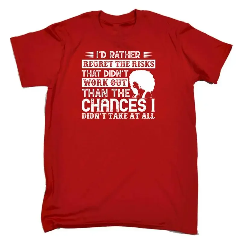 Id Rather Regret The Risks That Didnt Work Afro Mens Funny T Shirt