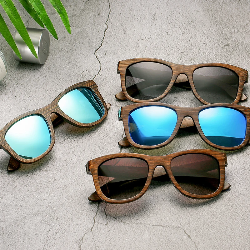 

Fashion Vintage Polarized Sunglasses Man Sun Glasses Made Of Natural Bamboo With Handmade Polarizing Lenses And A Gift Box