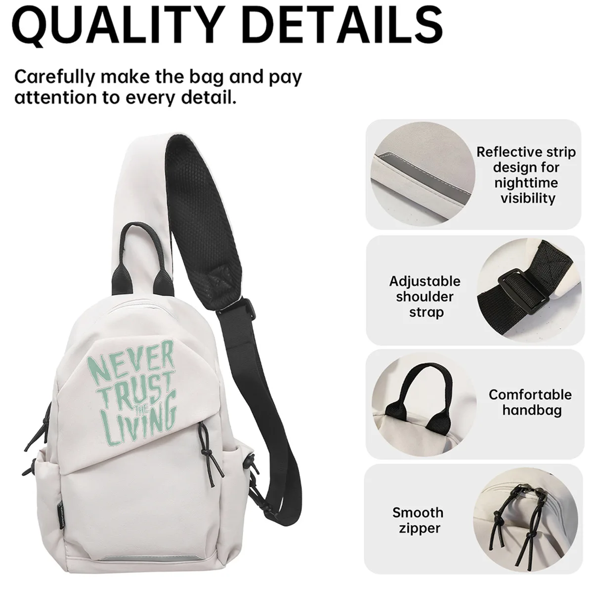 Deutsche Sport-Umhängetasche für Radfahrer, 2026 Neue Nischen-Schultertasche, Unisex Kleine Umhängetasche, Halloween-Geschenk für Studenten – Detail 4