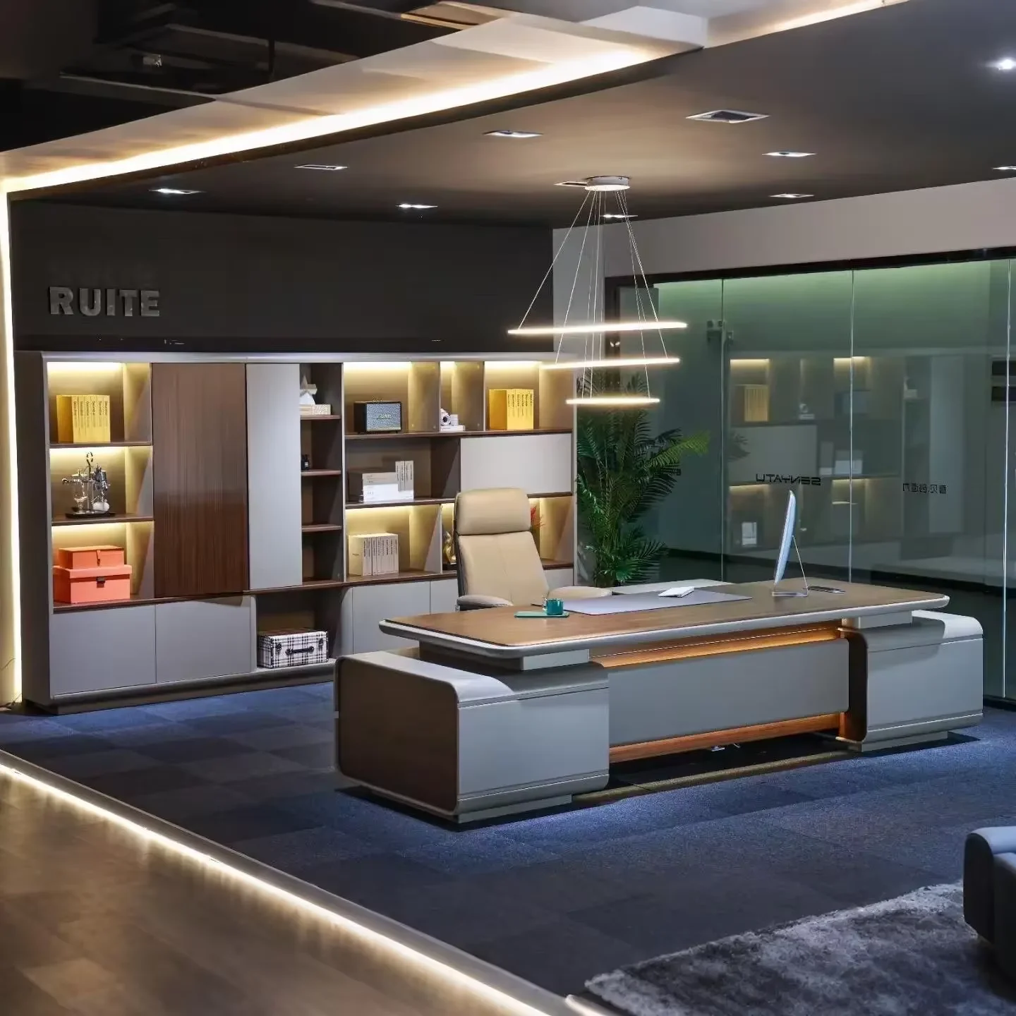 L Shaped Luxury Modern Office Desks Drawers Chair Asthetic Writing Standing Manager Desks Gaming Laptop Scrivania Furniture
