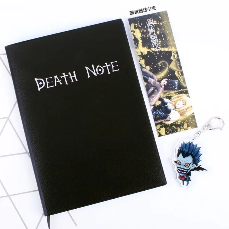 Death Note Animation Peripheral Yagami Moon Notebook Black Notepad Cute Student Learning Stationery Goose Feather Pen Wholesale