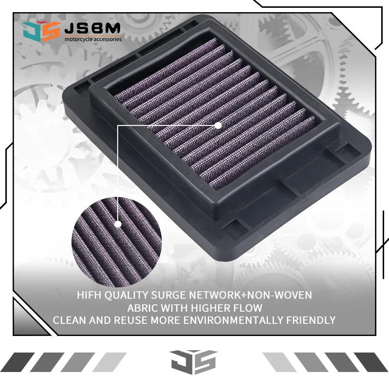 

JSBM Motorcycle Washable Air Filter For YAMAHA YZF R3/R25 YZF-R3 ABS YZF-R25 MT-03 MT03 TMAX530 TMAX500 T-MAX XP530 XP500