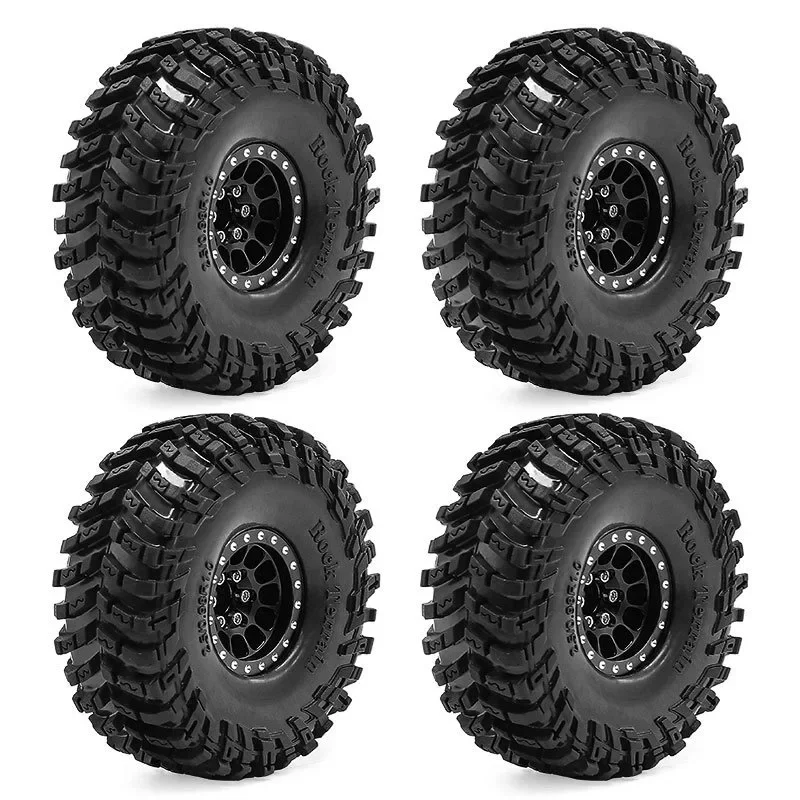4 stücke 1,0 "Metall Beadlock Rad Reifen Set Für 1/18 RC Crawler Auto TRX4M SCX24 Upgrade Teile Zubehör