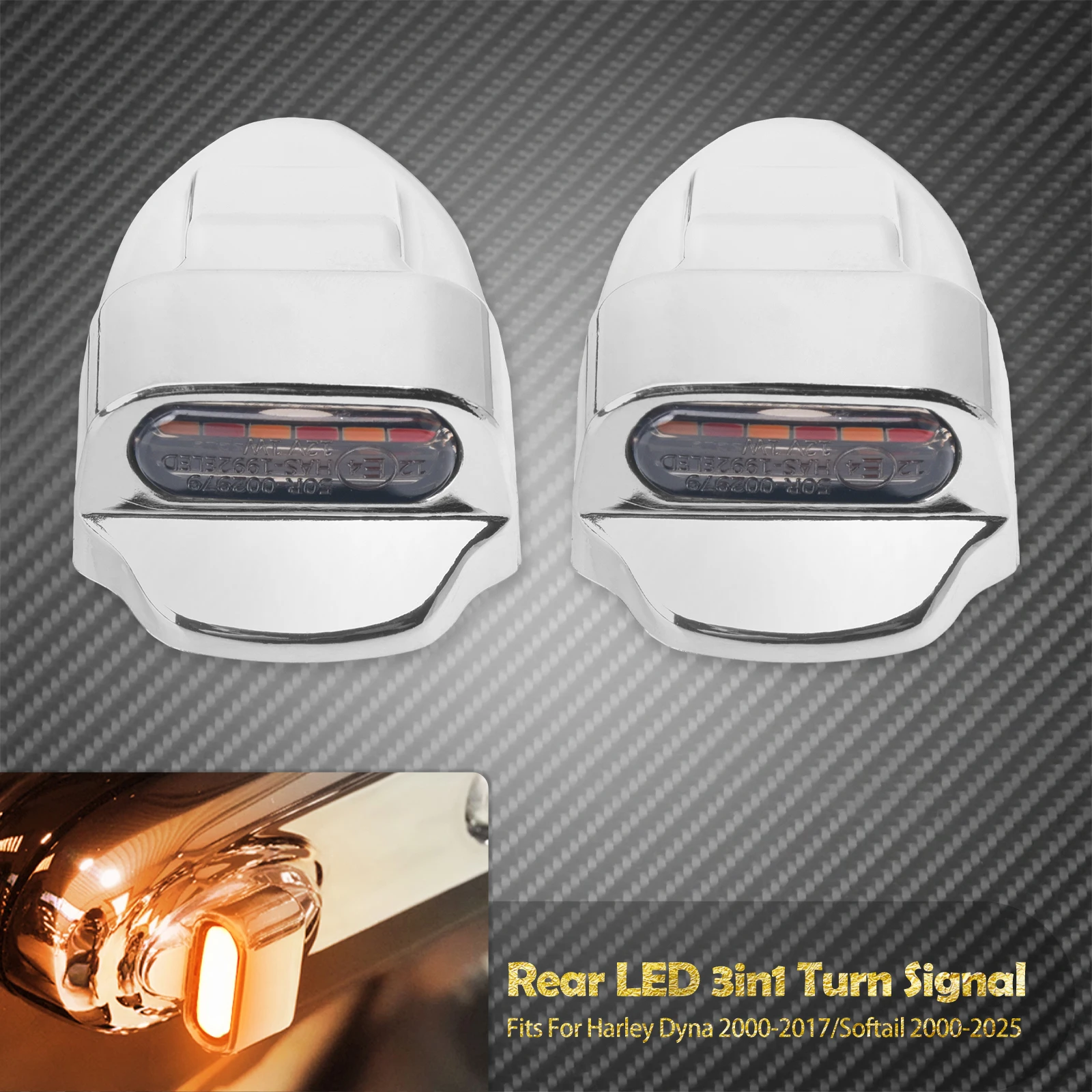 Motorfiets Achter LED Rem E Marke Licht 3 In 1 Richtingaanwijzers Running Lamp Voor Harley Dyna 2000-2017 Softail FL 00-2025
