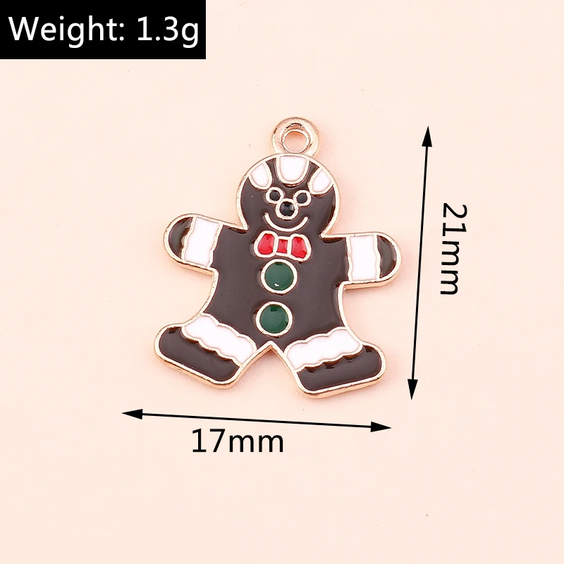 10 Stück Mix süße Weihnachtsmann Charms Emaille Weihnachten Schneemann Stiefel Charms Anhänger für Schmuckherstellung DIY Ohrringe Halskette Geschenke – Detail 34