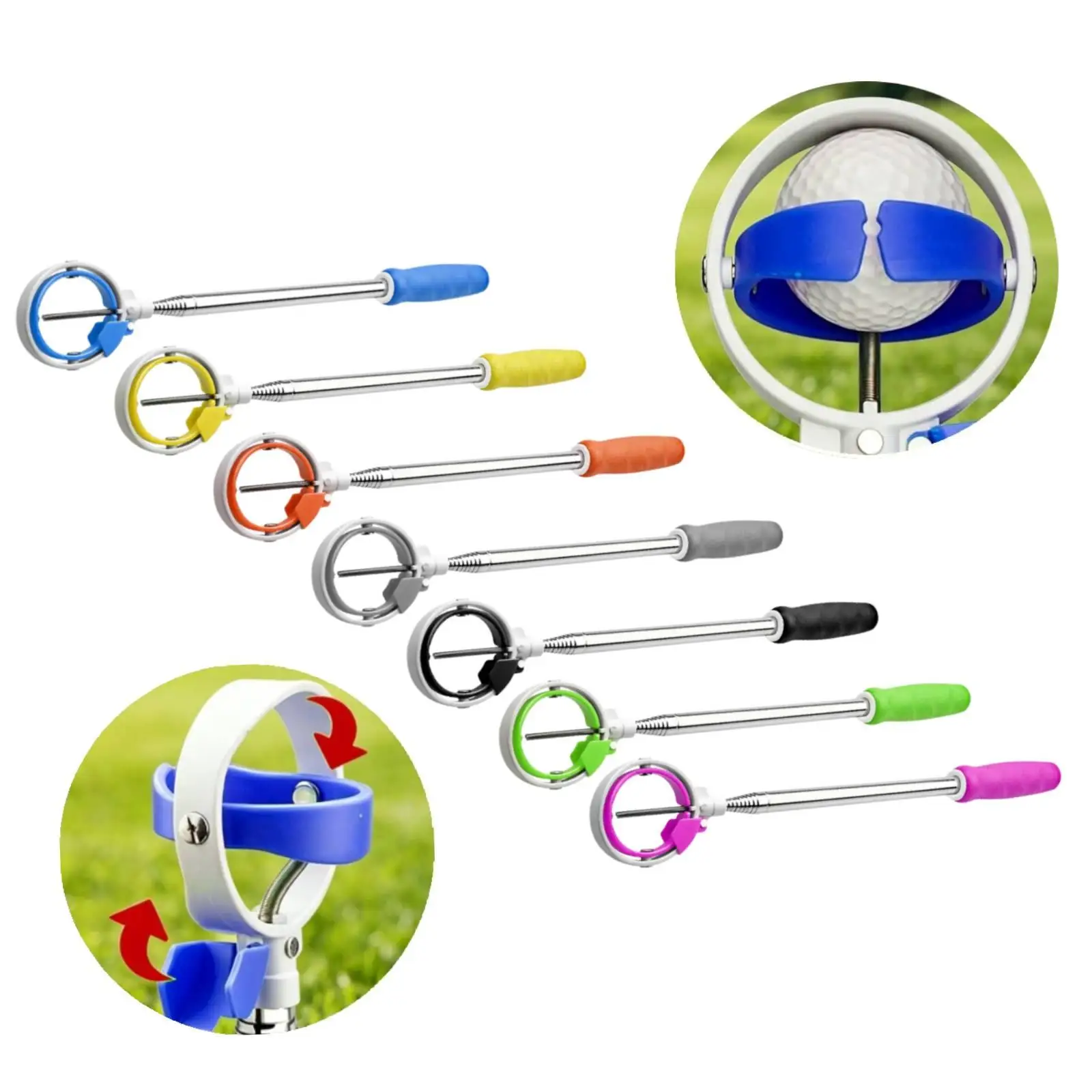 Golf Ball Picker Gift Comfortable Non Slip Grip Reinforced PP Cage Essential Golf Accessory for Practice Play Water Hazards