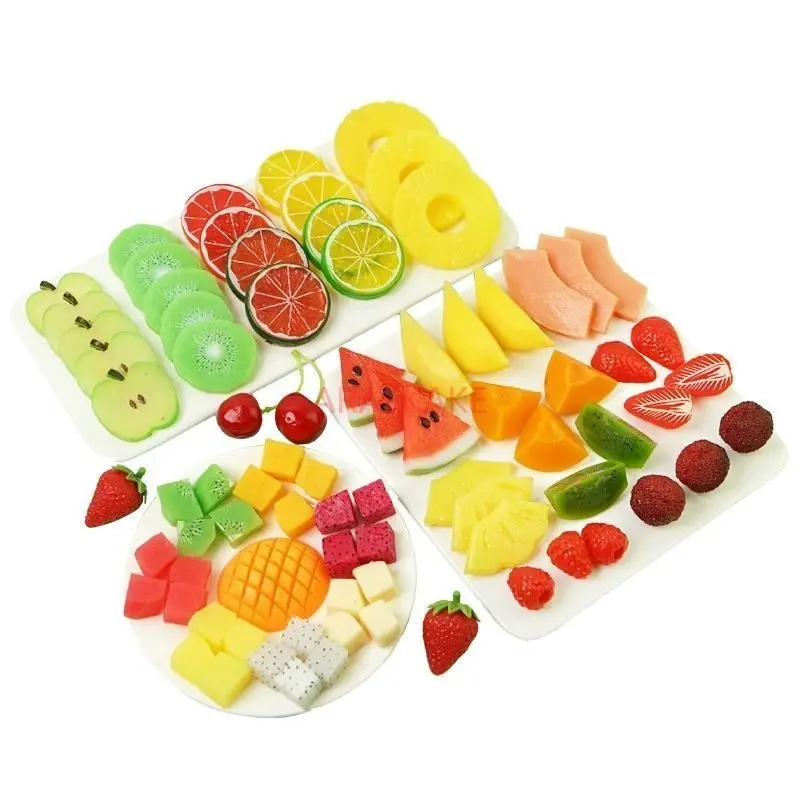1PCS Fake fruit slices, lemon slices, watermelon slices, fake cherry decorations, fruit props, fruit slice models