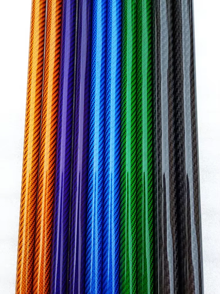 1PCS Carbon Fiber Colored Tube 3K Twill Glossy Colorful Surface Length 1000mm Outer Diameter 20mm 22 25 28 30mm  For RC Airplane