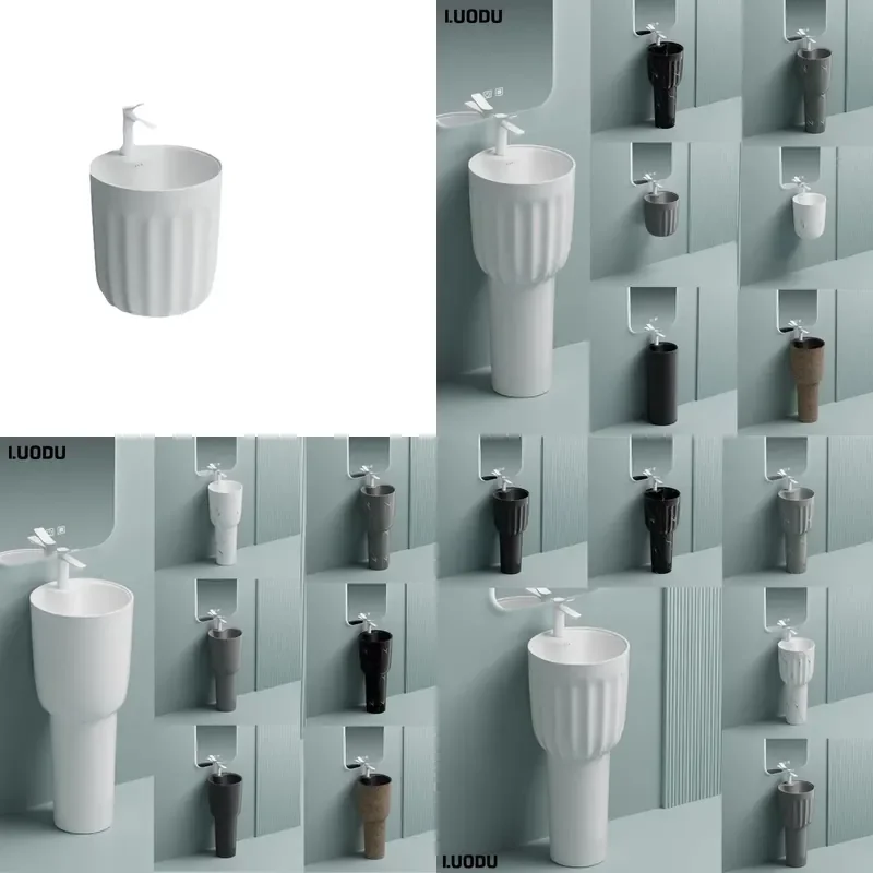 Wall Mounted Ceramic Wash Basin Narrow Side Sink for Small Bathroom Balcony Compact Space Saving Vessel