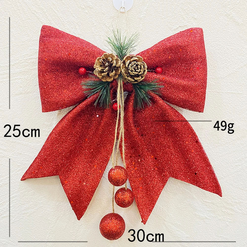 Fashionable High Quality New Novel Christmas Bows Pendant Snowflake Wreath Xmas Decoration 30 X 25 Cm Ornamental