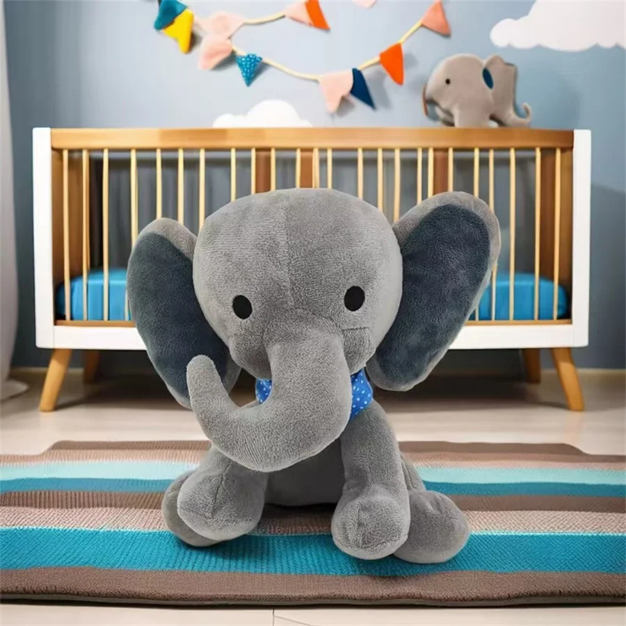 Cartoon Gray Elephant Cute Plush Toy Baby Elephant Sleeps With Long-Nosed Plush Elephant Throw Pillow Birthday Gift For Children