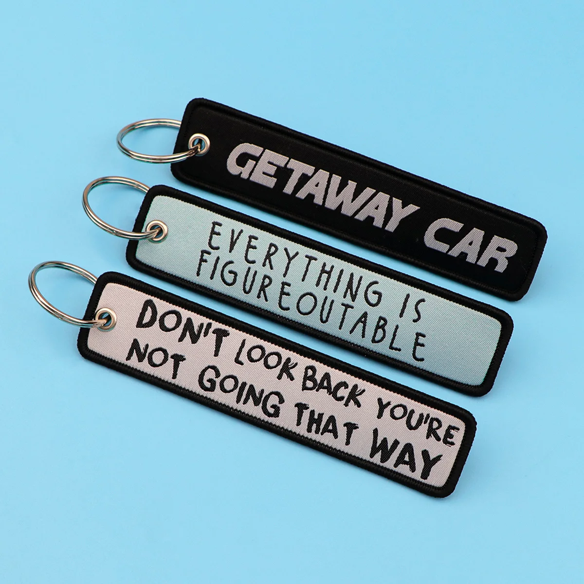 Funny Quotes Series Embroidery Key Fobs Keychain