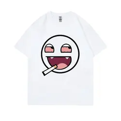 Epic Face Domo Kun Smoking Funny Meme T Shirts Men Women Casual Oversized Short Sleeves T-shirts Men's Fleece Cotton Tee Shirt