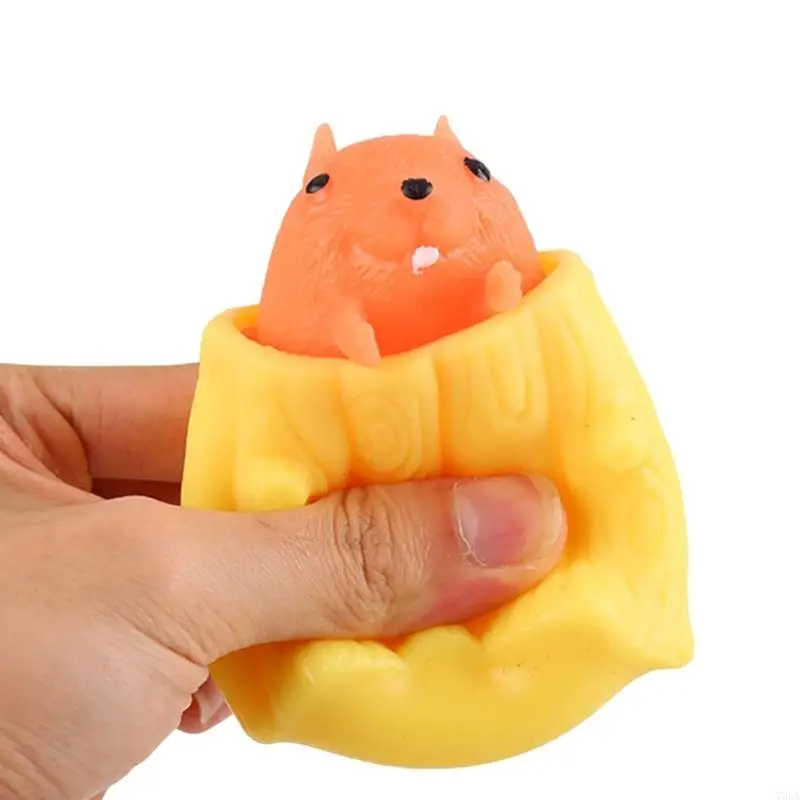 T3LA Stress Relief Squeeze Toy Squirrels Stumps Decompressing Toy Autisms Favor Gift