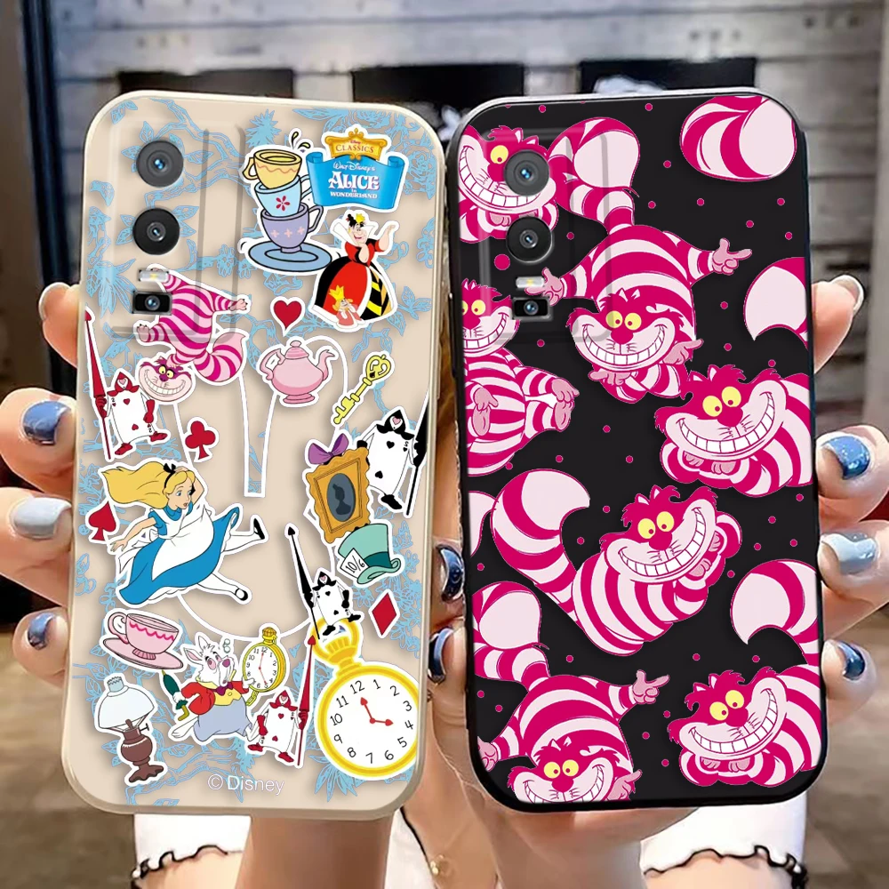 Disney Cheshire Cat Alice Phone Case For VIVO Y02 Y02S Y15S Y16 Y17 Y20 Y21 Y22 Y22S Y28 Y35 Y36 Y50 Y51 Y72 Y76 Y100 Y91 Case