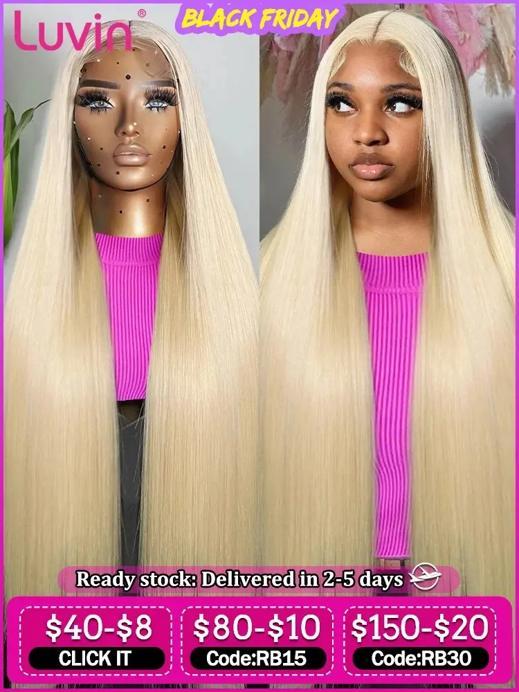 Blonde 613 HD13x4 Glueless Lace Forehead Wig 13x6 Blonde 20 Inch Human Hair Wig Straight  Garment Pre-Pull Brazilian 150 Density