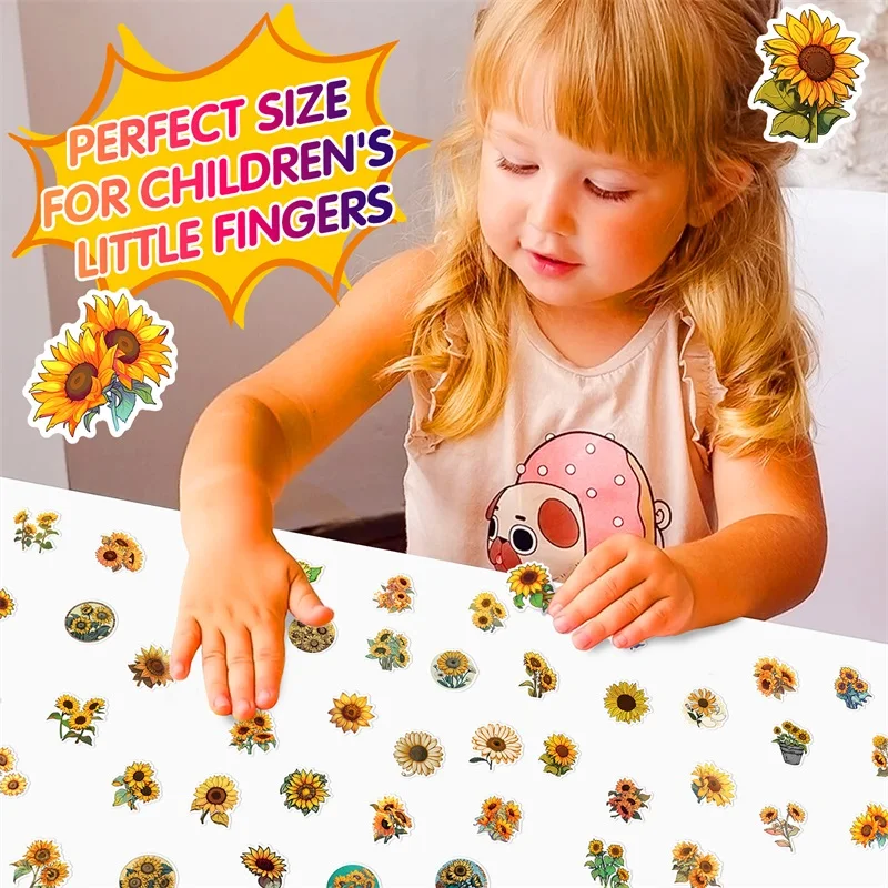 10/30/50PCS Pastoral Sunflower PVC Sticker Aesthetic Decoration Scrapbooking Stationery DIY Hand Accounting School Supplies