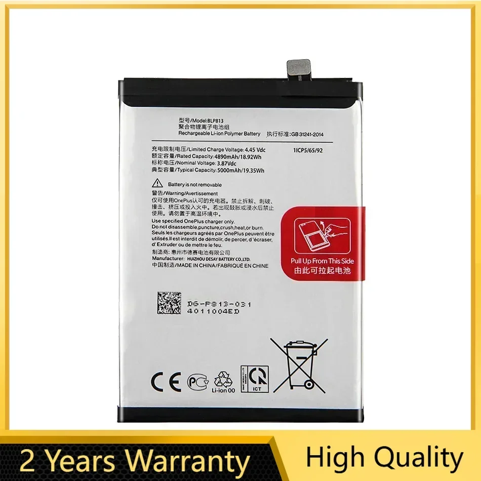 Battery For One Plus, for Oneplus 1+ Nord N100, BE2011, BE2012, BE2015, BLP813, 5000mAh, Tools