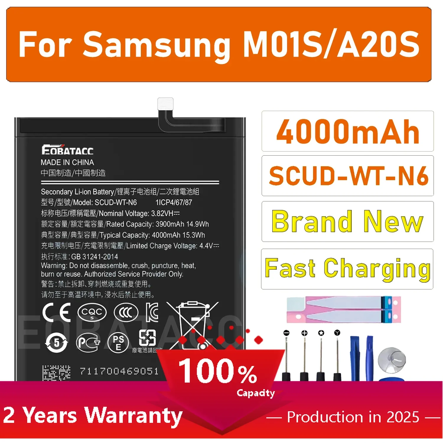 

2025 YEARS EOTABACC 100% Original Battery For Samsung A10S/A107/A21（A215)/M01S/A20S Battery+Tools