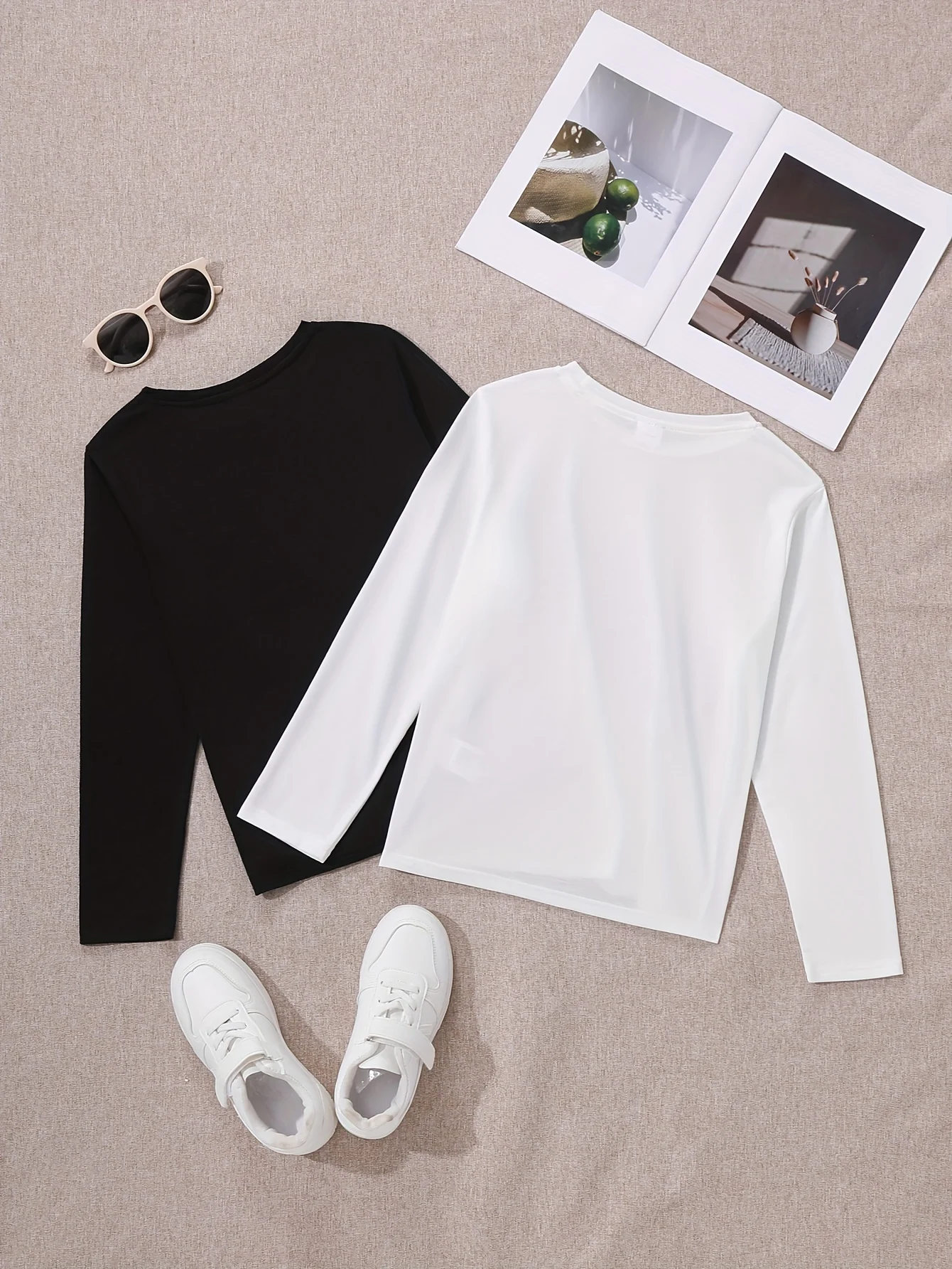 Boys Long Sleeve T-shirt Set of 2 Autumn Winter Fashionable Stylish Middle to Big Boys Clothing