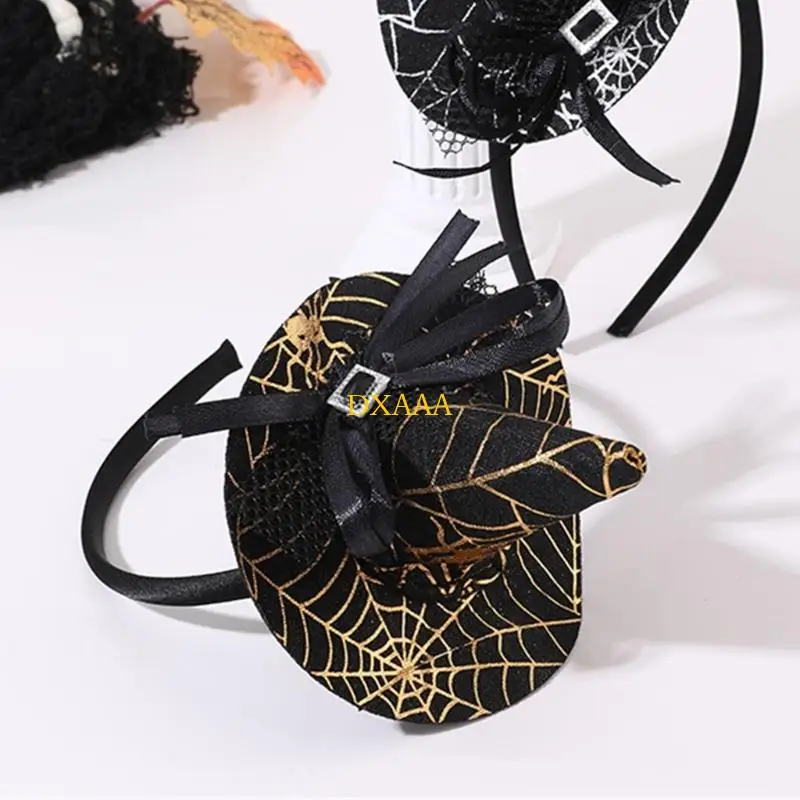 Spiderweb Witch Hat Headpiece - Halloween - usage example