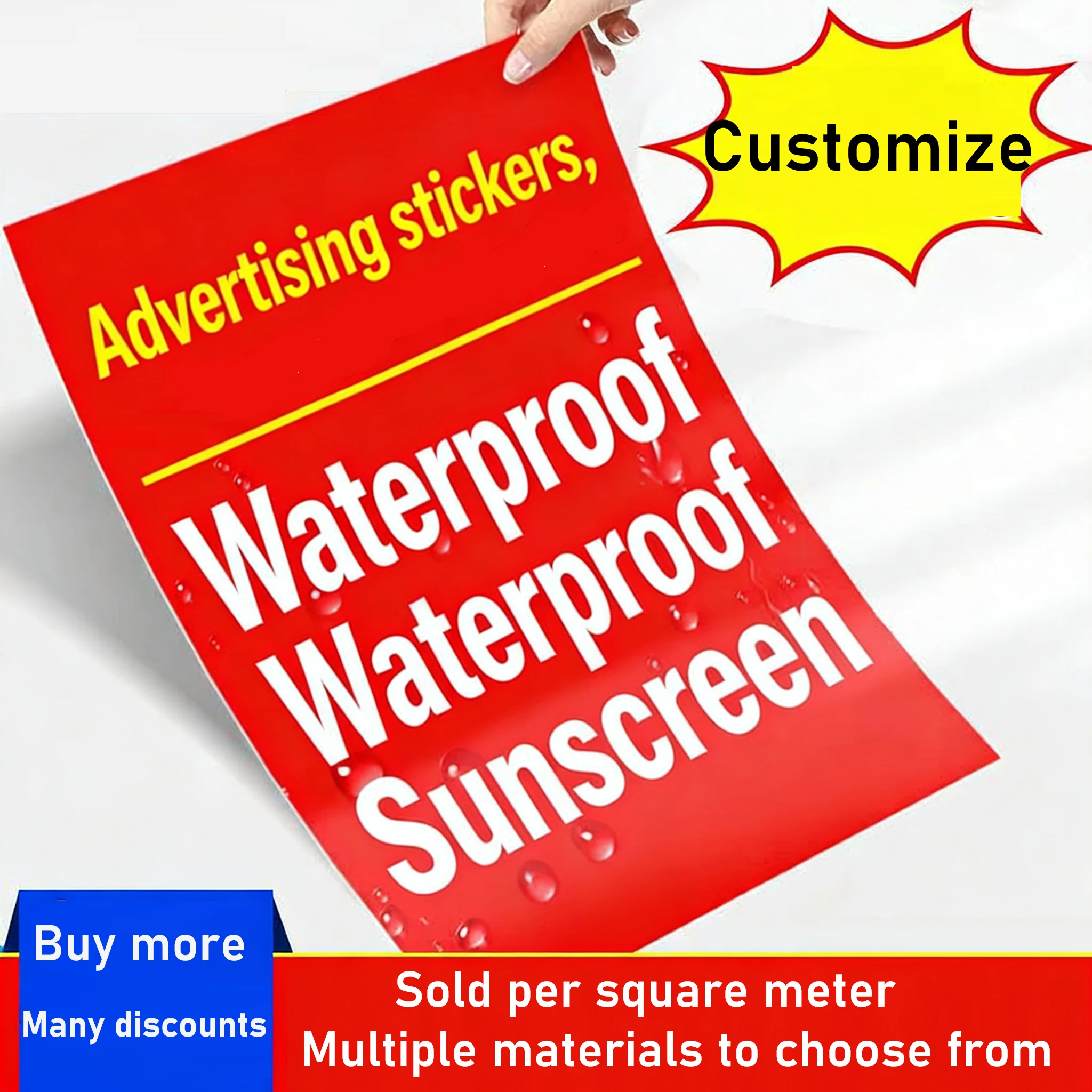 AIMOR Poster Stickers Advertising And Decoration Mall Store Glass Doors Custom Logo Outdoor Movie Film Promotional