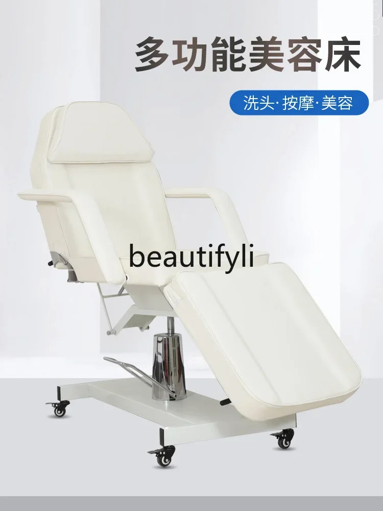 Hydraulic lifting beauty bed, special medical beauty bed for beauty salons, multi-functional folding tattoo bed