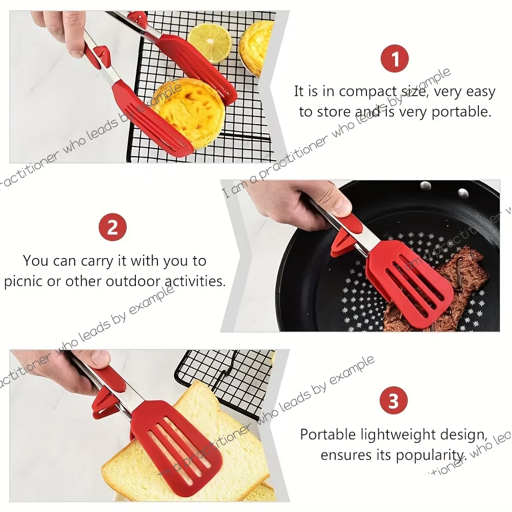 Stainless Steel Food Clip With Bracket 9 Inch Silicone Silicone Bread Food Anti-Scald Grill Buffet Clip