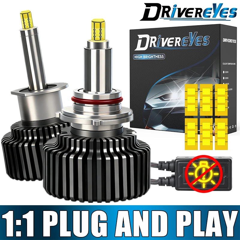 Faro LED para Auto H7 360 CSP, 880 881 H27 H1 H4 H11 H8 H9 005 9006 HB3 HB4 9012 HIR2, Canbus EMC, Luz LED para Auto, 6000K, 12V