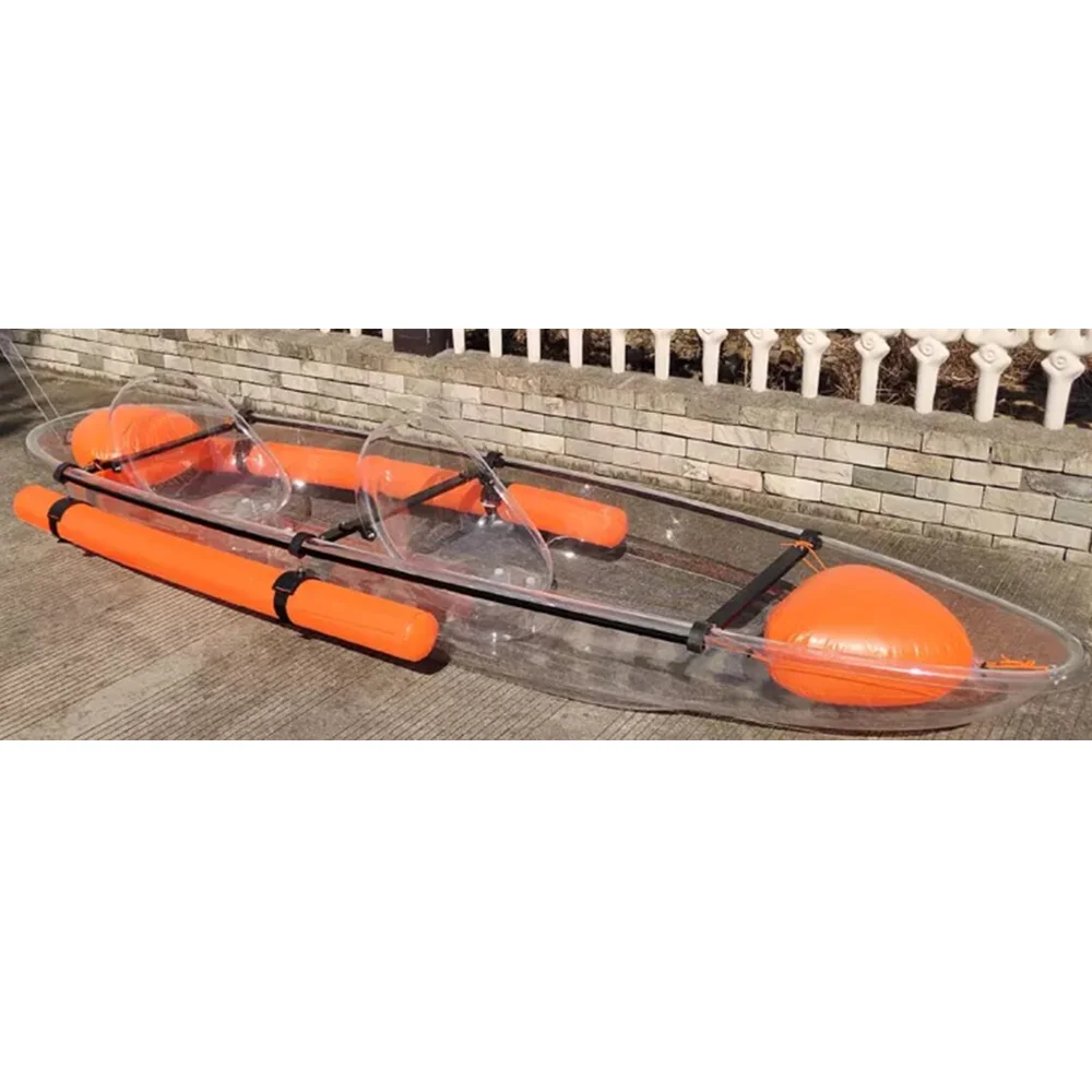 

2024 CE Certificates Custom Logo Balance Bar Clear Bottom Transparent Kayak 2 Person Kayak Sale