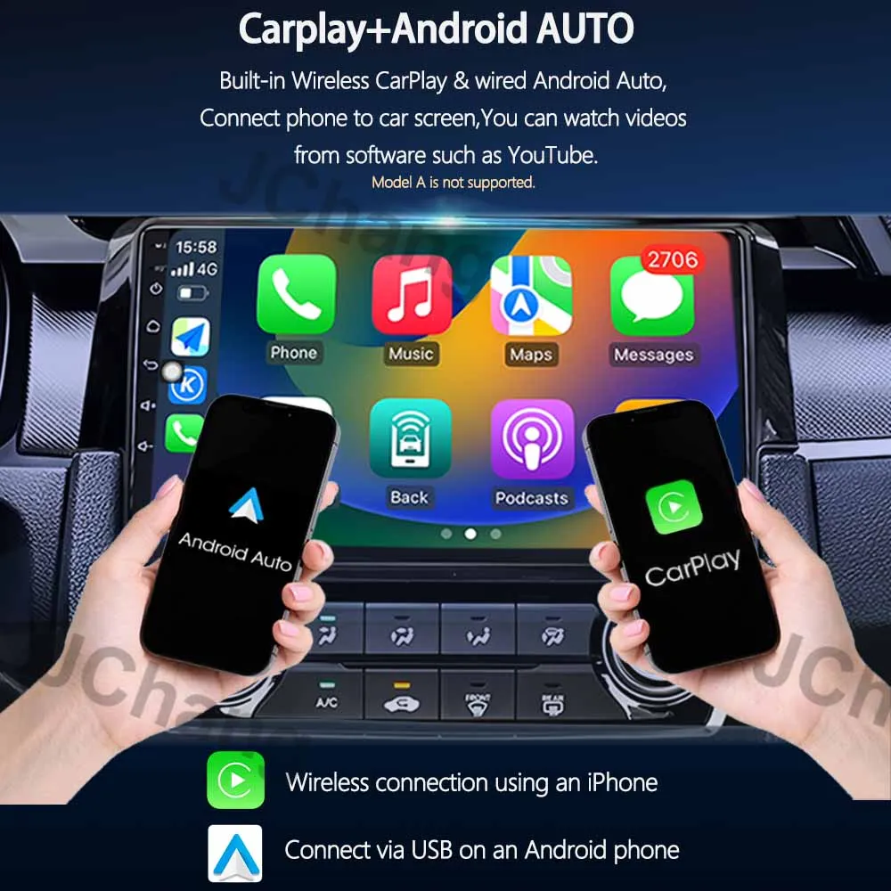 DSP Android 15 for Ford Kuga MK1 2008-2012 Car Radio Stereo GPS Navigation 2K Screen Carplay 4G Wifi Car Video Multimedia Player